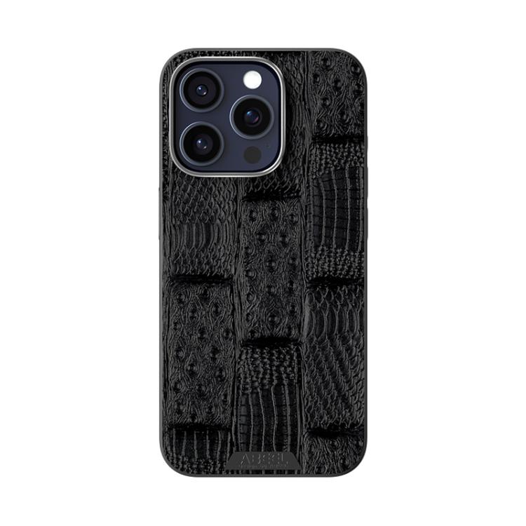 For iPhone 14 Pro ABEEL Beast Pattern 6D Micro-Embossed MagSafe Genuine Leather Phone Case(Black) - iPhone 14 Pro Cases by buy2fix | Online Shopping UK | buy2fix