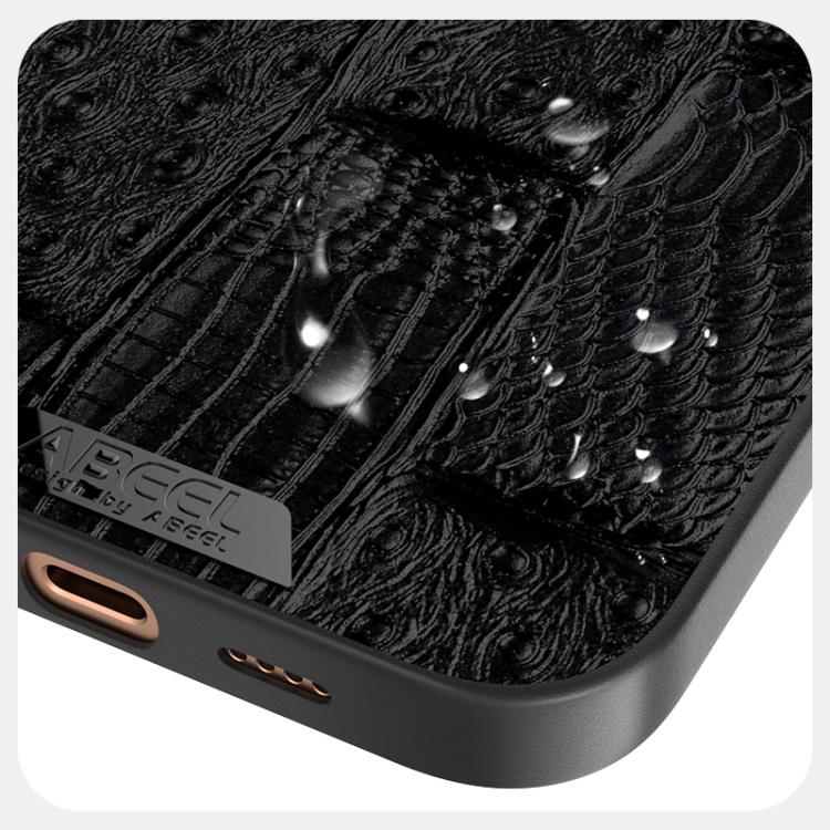 For iPhone 14 Pro ABEEL Beast Pattern 6D Micro-Embossed MagSafe Genuine Leather Phone Case(Black) - iPhone 14 Pro Cases by buy2fix | Online Shopping UK | buy2fix