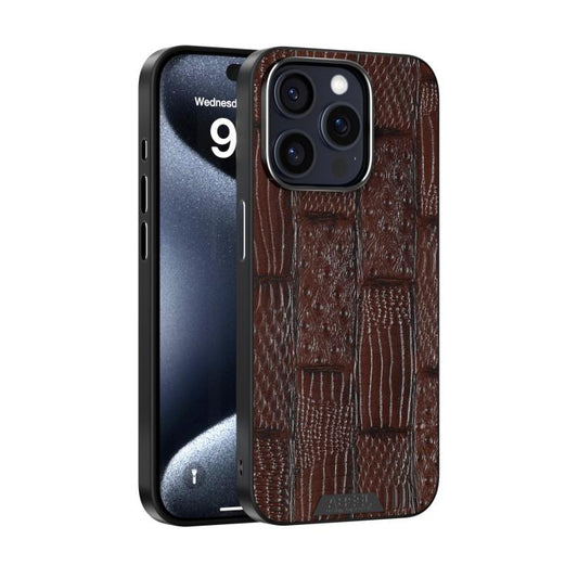 For iPhone 14 Pro Max ABEEL Beast Pattern 6D Micro-Embossed MagSafe Genuine Leather Phone Case(Brown) - iPhone 14 Pro Max Cases by buy2fix | Online Shopping UK | buy2fix