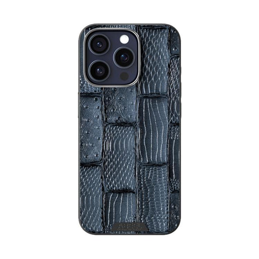 For iPhone 14 Pro Max ABEEL Beast Pattern 6D Micro-Embossed MagSafe Genuine Leather Phone Case(Blue) - iPhone 14 Pro Max Cases by buy2fix | Online Shopping UK | buy2fix