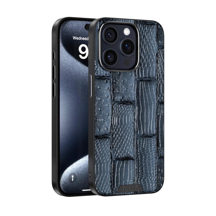 For iPhone 13 Pro Max ABEEL Beast Pattern 6D Micro-Embossed MagSafe Genuine Leather Phone Case(Blue) - iPhone 13 Pro Max Cases by buy2fix | Online Shopping UK | buy2fix