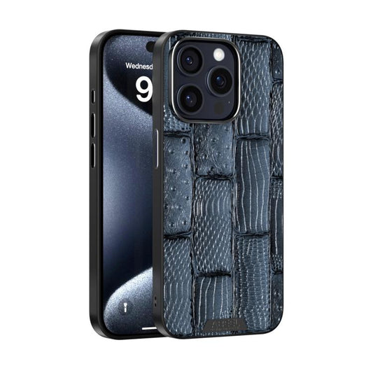 For iPhone 13 Pro ABEEL Beast Pattern 6D Micro-Embossed MagSafe Genuine Leather Phone Case(Blue) - iPhone 13 Pro Cases by buy2fix | Online Shopping UK | buy2fix