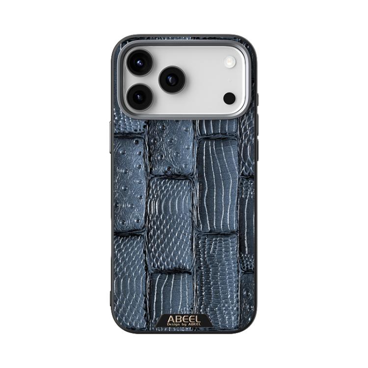 For iPhone 17 Pro Max ABEEL Beast Pattern 6D Micro-Embossed MagSafe Genuine Leather Phone Case(Blue) - iPhone 17 Pro Max Cases by buy2fix | Online Shopping UK | buy2fix