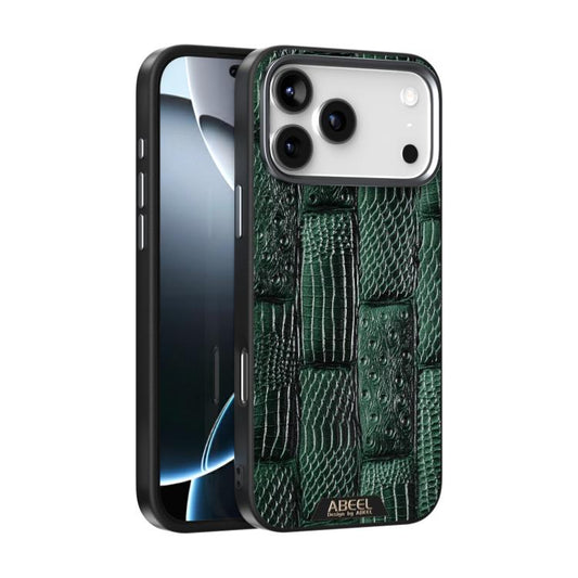 For iPhone 17 Pro Max ABEEL Beast Pattern 6D Micro-Embossed MagSafe Genuine Leather Phone Case(Green) - iPhone 17 Pro Max Cases by buy2fix | Online Shopping UK | buy2fix
