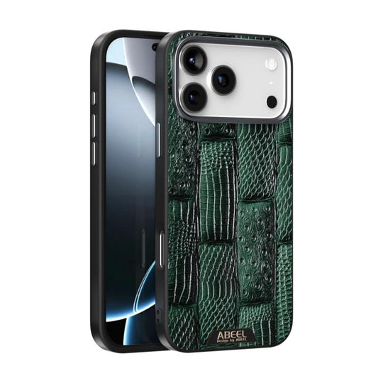 For iPhone 18 Pro Max / 17 Pro Max ABEEL Beast Pattern 6D Micro-Embossed MagSafe Genuine Leather Phone Case(Green)
