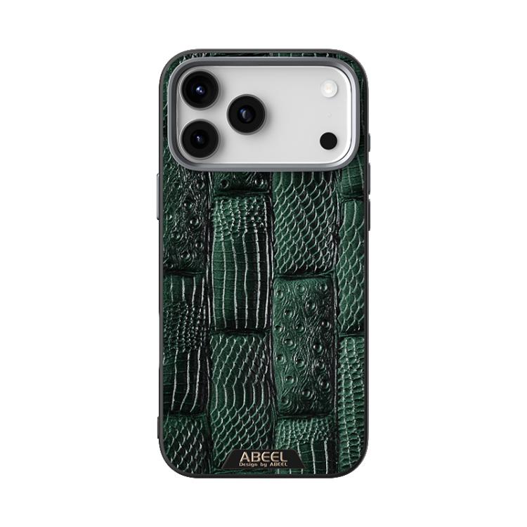 For iPhone 17 Pro Max ABEEL Beast Pattern 6D Micro-Embossed MagSafe Genuine Leather Phone Case(Green) - iPhone 17 Pro Max Cases by buy2fix | Online Shopping UK | buy2fix