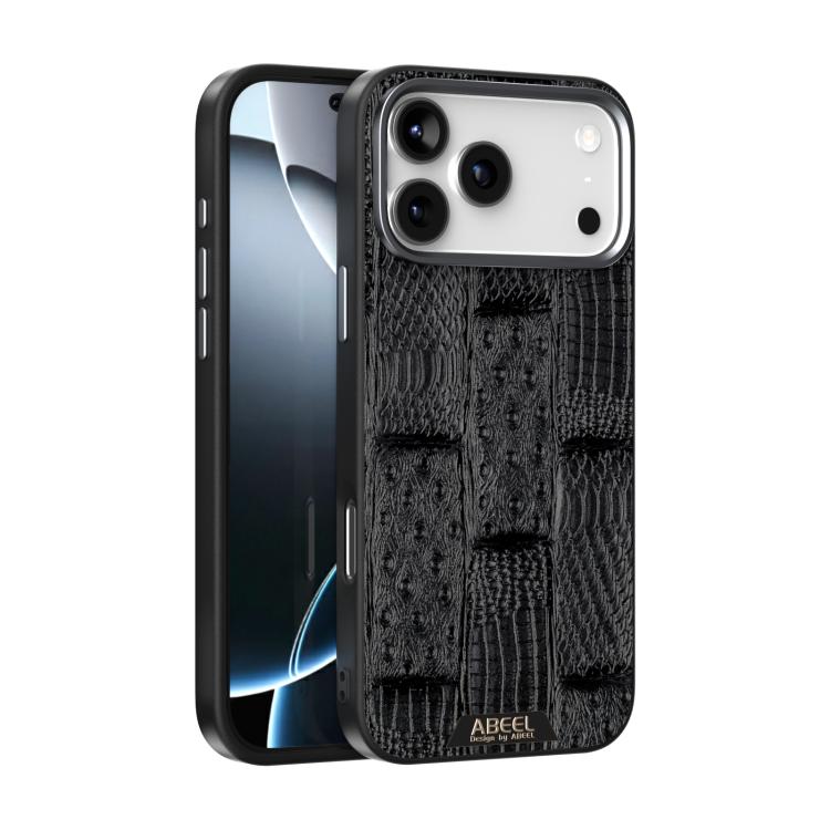 For iPhone 17 Pro ABEEL Beast Pattern 6D Micro-Embossed MagSafe Genuine Leather Phone Case(Black) - iPhone 17 Pro Cases by buy2fix | Online Shopping UK | buy2fix