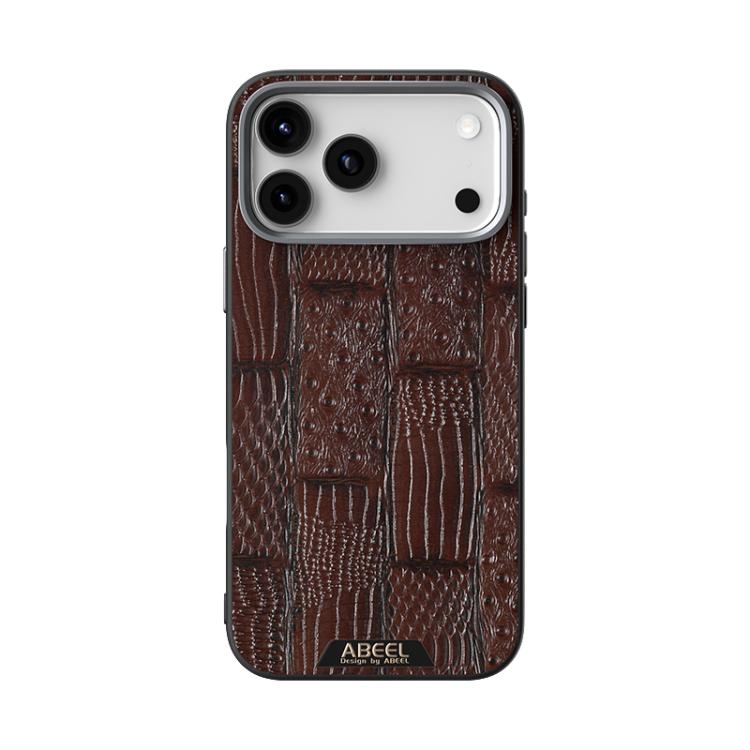 For iPhone 17 Pro ABEEL Beast Pattern 6D Micro-Embossed MagSafe Genuine Leather Phone Case(Brown) - iPhone 17 Pro Cases by buy2fix | Online Shopping UK | buy2fix