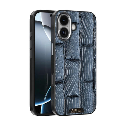 For iPhone 17 ABEEL Beast Pattern 6D Micro-Embossed MagSafe Genuine Leather Phone Case(Blue) - iPhone 17 Cases by buy2fix | Online Shopping UK | buy2fix
