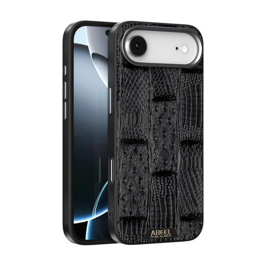For iPhone Air ABEEL Beast Pattern 6D Micro-Embossed MagSafe Genuine Leather Phone Case(Black)