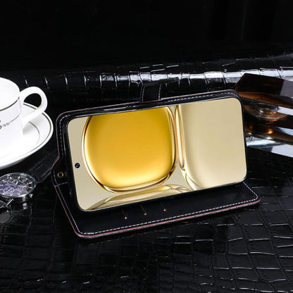 For iPhone 16e idewei Crocodile Texture Leather Phone Case(Black) - iPhone 16e Cases by idewei | Online Shopping UK | buy2fix