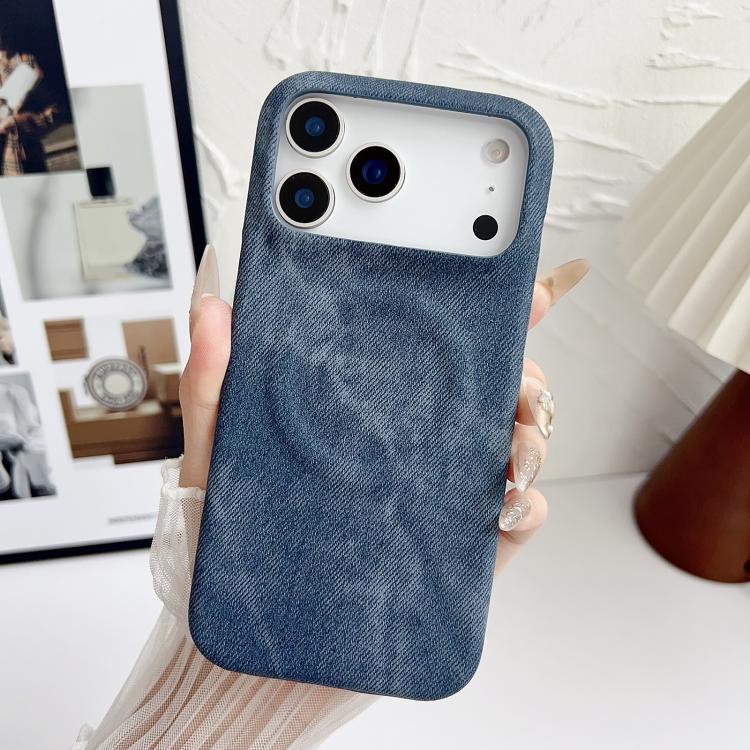 For iPhone 17 Pro Denim MagSafe Magnetic PC + PU Phone Case(Dark Blue) - iPhone 17 Pro Cases by buy2fix | Online Shopping UK | buy2fix