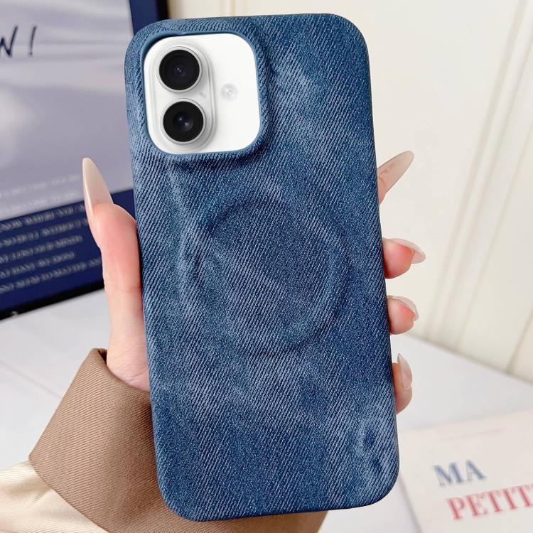 For iPhone 17 Denim MagSafe Magnetic PC + PU Phone Case(Dark Blue) - iPhone 17 Cases by buy2fix | Online Shopping UK | buy2fix