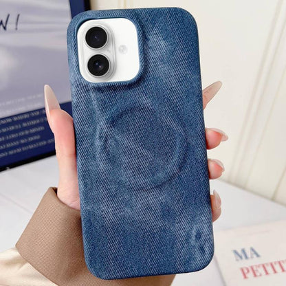 For iPhone 17 Denim MagSafe Magnetic PC + PU Phone Case(Dark Blue) - iPhone 17 Cases by buy2fix | Online Shopping UK | buy2fix
