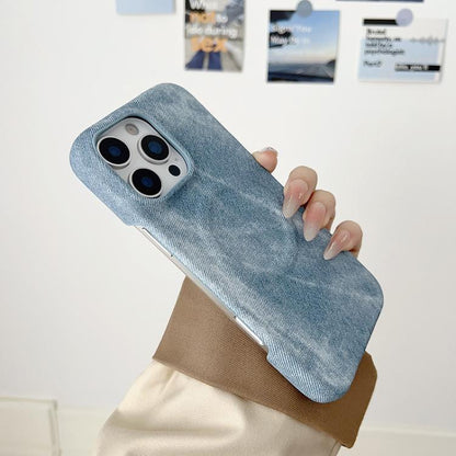 For iPhone Air Denim MagSafe Magnetic PC + PU Phone Case(Grayish Blue) - iPhone Air Cases by buy2fix | Online Shopping UK | buy2fix