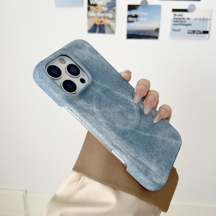 For iPhone 17 Pro Denim MagSafe Magnetic PC + PU Phone Case(Grayish Blue) - iPhone 17 Pro Cases by buy2fix | Online Shopping UK | buy2fix