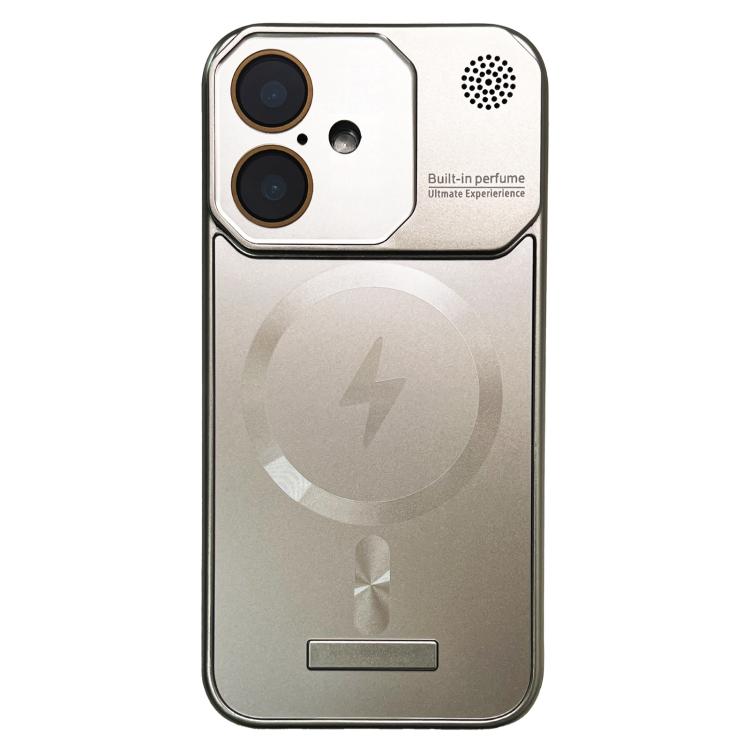 For iPhone 16 Frameless Aromatherapy MagSafe Magnetic PC Phone Case(Titanium Grey) - iPhone 16 Cases by buy2fix | Online Shopping UK | buy2fix