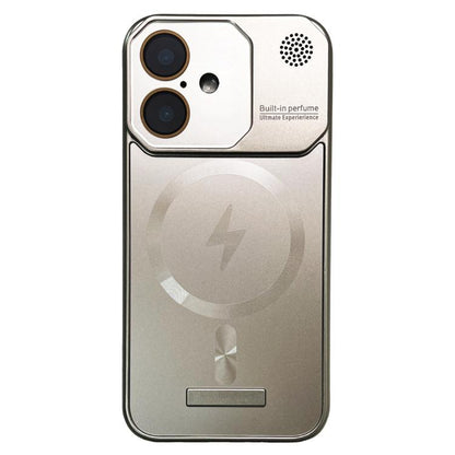 For iPhone 16 Frameless Aromatherapy MagSafe Magnetic PC Phone Case(Titanium Grey) - iPhone 16 Cases by buy2fix | Online Shopping UK | buy2fix