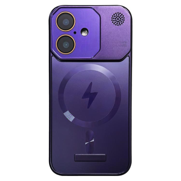 For iPhone 16 Frameless Aromatherapy MagSafe Magnetic PC Phone Case(Purple) - iPhone 16 Cases by buy2fix | Online Shopping UK | buy2fix