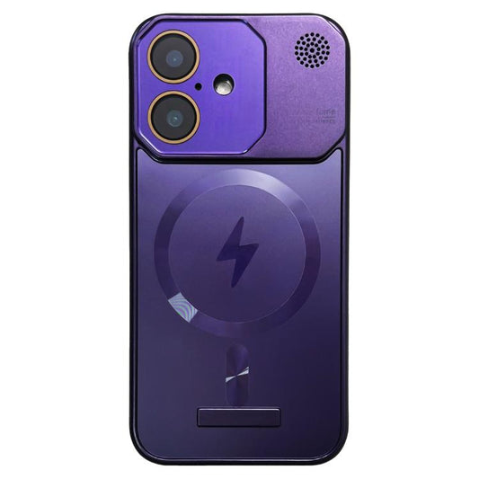 For iPhone 16 Frameless Aromatherapy MagSafe Magnetic PC Phone Case(Purple) - iPhone 16 Cases by buy2fix | Online Shopping UK | buy2fix