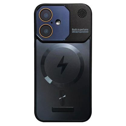 For iPhone 16 Frameless Aromatherapy MagSafe Magnetic PC Phone Case(Black) - iPhone 16 Cases by buy2fix | Online Shopping UK | buy2fix