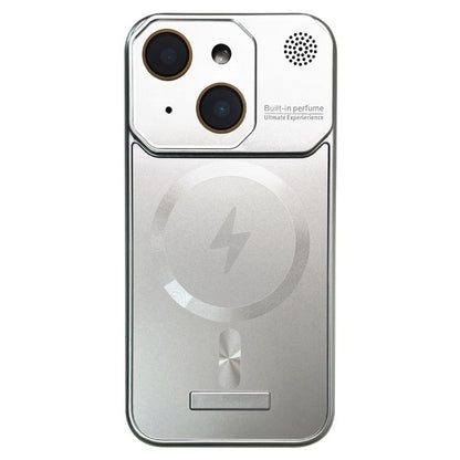 For iPhone 15 Plus Frameless Aromatherapy MagSafe Magnetic PC Phone Case(Titanium Silver) - iPhone 15 Plus Cases by buy2fix | Online Shopping UK | buy2fix