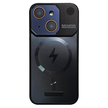 For iPhone 15 Plus Frameless Aromatherapy MagSafe Magnetic PC Phone Case(Black) - iPhone 15 Plus Cases by buy2fix | Online Shopping UK | buy2fix