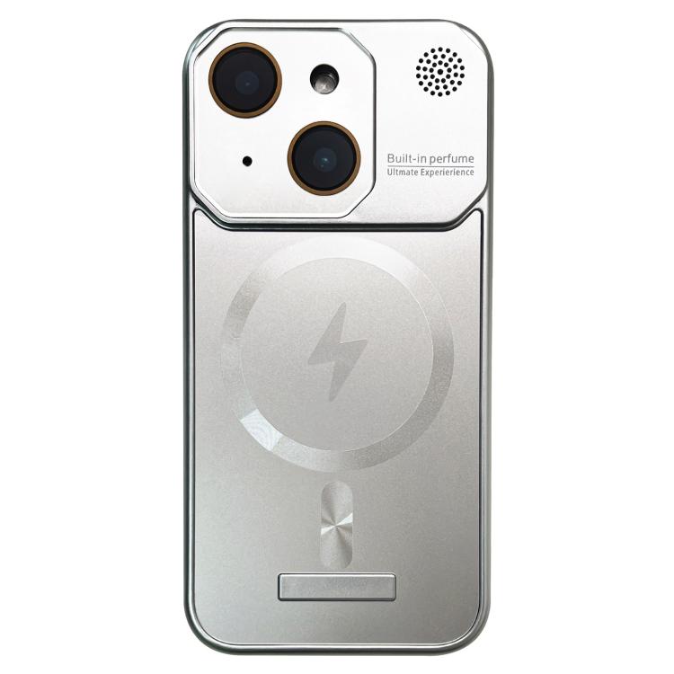 For iPhone 15 Frameless Aromatherapy MagSafe Magnetic PC Phone Case(Titanium Silver) - iPhone 15 Cases by buy2fix | Online Shopping UK | buy2fix