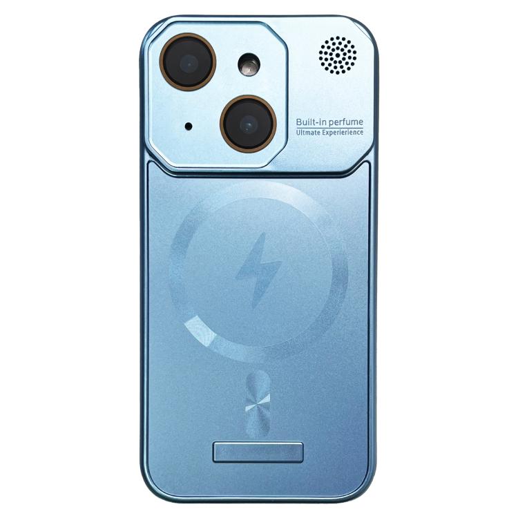 For iPhone 15 Frameless Aromatherapy MagSafe Magnetic PC Phone Case(Blue) - iPhone 15 Cases by buy2fix | Online Shopping UK | buy2fix