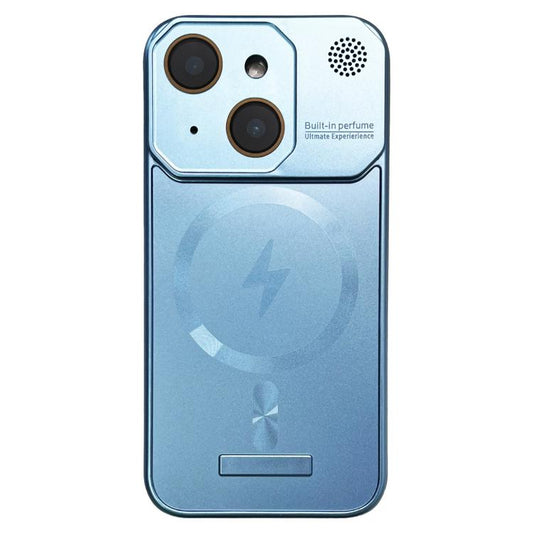 For iPhone 15 Frameless Aromatherapy MagSafe Magnetic PC Phone Case(Blue) - iPhone 15 Cases by buy2fix | Online Shopping UK | buy2fix