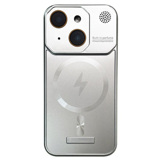 For iPhone 14 Frameless Aromatherapy MagSafe Magnetic PC Phone Case(Titanium Silver) - iPhone 14 Cases by buy2fix | Online Shopping UK | buy2fix