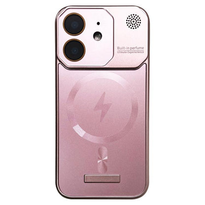 For iPhone 12 Frameless Aromatherapy MagSafe Magnetic PC Phone Case(Rose Gold) - iPhone 12 / 12 Pro Cases by buy2fix | Online Shopping UK | buy2fix