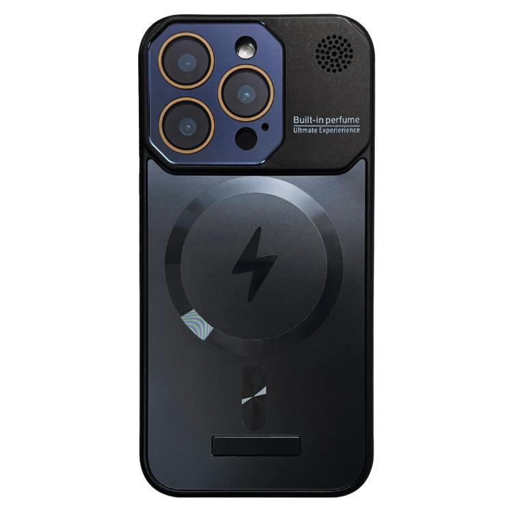 For iPhone 12 Pro Max Frameless Aromatherapy MagSafe Magnetic PC Phone Case(Black) - iPhone 12 Pro Max Cases by buy2fix | Online Shopping UK | buy2fix