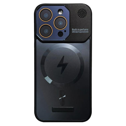 For iPhone 12 Pro Max Frameless Aromatherapy MagSafe Magnetic PC Phone Case(Black) - iPhone 12 Pro Max Cases by buy2fix | Online Shopping UK | buy2fix