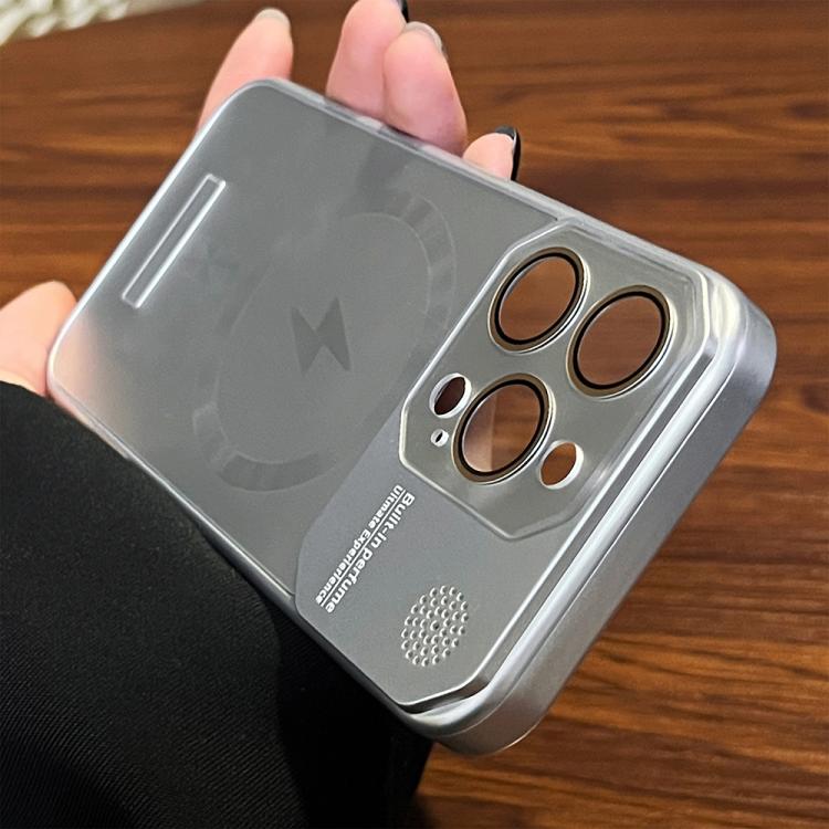 For iPhone 15 Plus Frameless Aromatherapy MagSafe Magnetic PC Phone Case(Titanium Silver) - iPhone 15 Plus Cases by buy2fix | Online Shopping UK | buy2fix