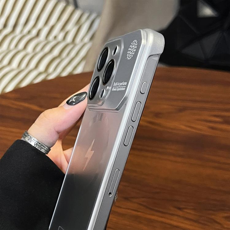 For iPhone 15 Frameless Aromatherapy MagSafe Magnetic PC Phone Case(Titanium Silver) - iPhone 15 Cases by buy2fix | Online Shopping UK | buy2fix