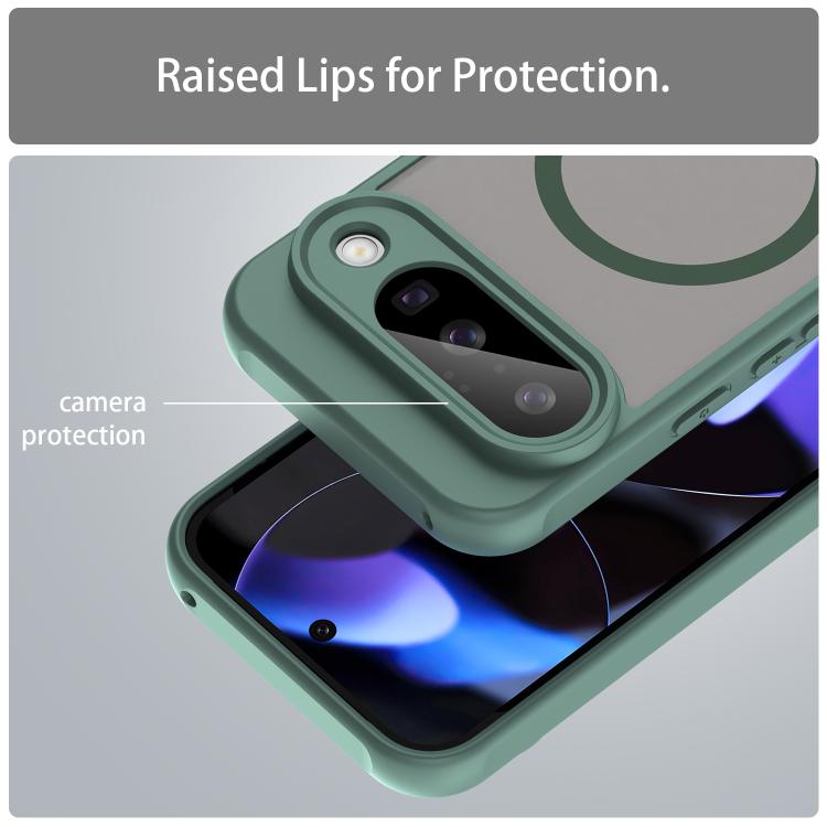 For Google Pixel 10 Fan Dun Series TPU Hybrid PC Frosted Magsafe Phone Case(Green) - Google Cases by buy2fix | Online Shopping UK | buy2fix