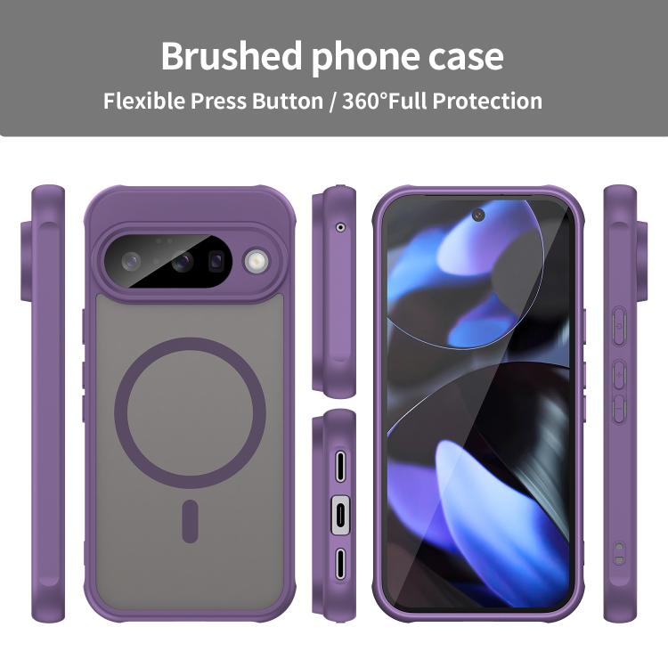 For Google Pixel 10 Fan Dun Series TPU Hybrid PC Frosted Magsafe Phone Case(Purple) - Google Cases by buy2fix | Online Shopping UK | buy2fix