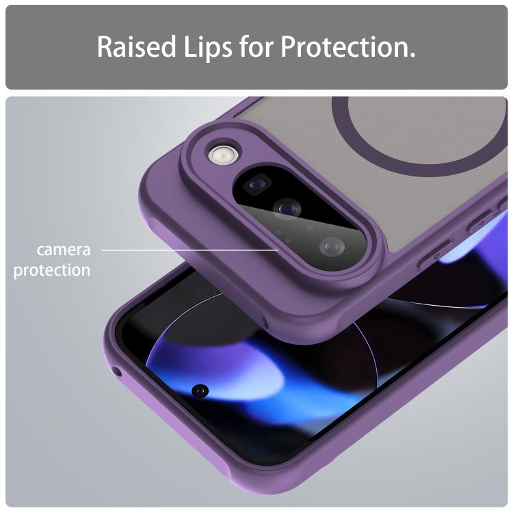 For Google Pixel 10 Fan Dun Series TPU Hybrid PC Frosted Magsafe Phone Case(Purple) - Google Cases by buy2fix | Online Shopping UK | buy2fix