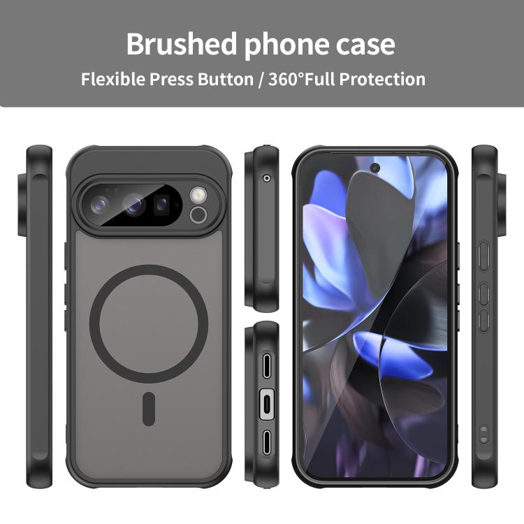 For Google Pixel 10 Pro Fan Dun Series TPU Hybrid PC Frosted Magsafe Phone Case(Black) - Google Cases by buy2fix | Online Shopping UK | buy2fix