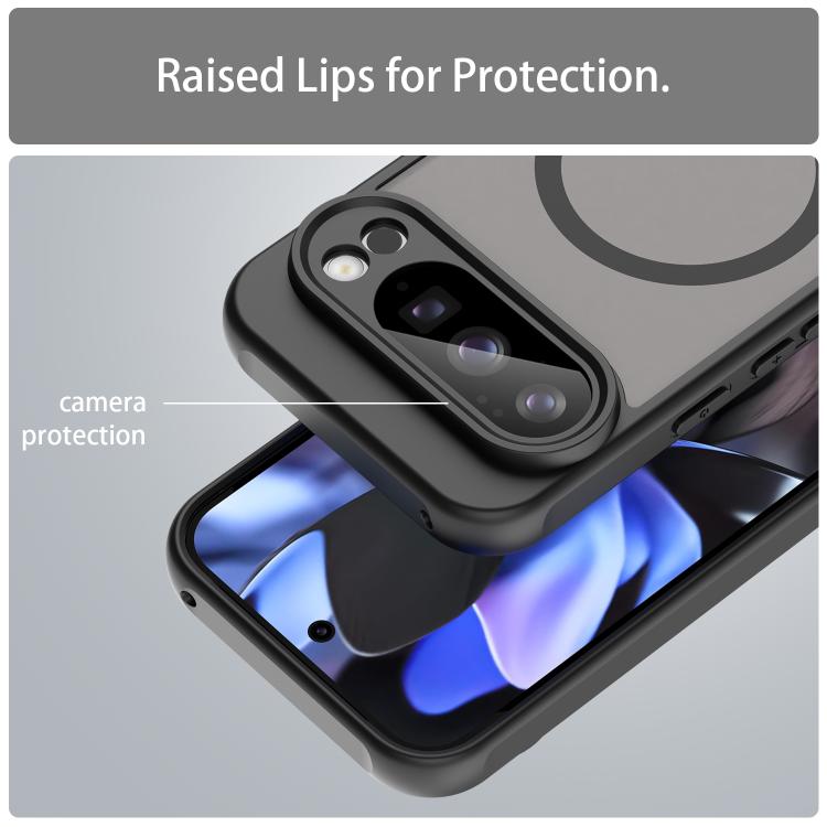 For Google Pixel 10 Pro Fan Dun Series TPU Hybrid PC Frosted Magsafe Phone Case(Black) - Google Cases by buy2fix | Online Shopping UK | buy2fix