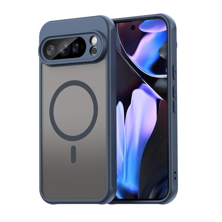 For Google Pixel 10 Pro Fan Dun Series TPU Hybrid PC Frosted Magsafe Phone Case(Blue) - Google Cases by buy2fix | Online Shopping UK | buy2fix