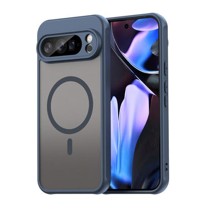 For Google Pixel 10 Pro Fan Dun Series TPU Hybrid PC Frosted Magsafe Phone Case(Blue) - Google Cases by buy2fix | Online Shopping UK | buy2fix