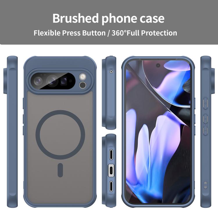 For Google Pixel 10 Pro Fan Dun Series TPU Hybrid PC Frosted Magsafe Phone Case(Blue) - Google Cases by buy2fix | Online Shopping UK | buy2fix