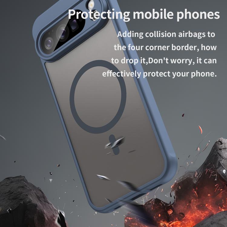 For Google Pixel 10 Pro Fan Dun Series TPU Hybrid PC Frosted Magsafe Phone Case(Blue) - Google Cases by buy2fix | Online Shopping UK | buy2fix