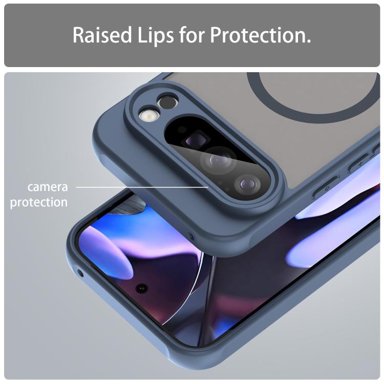 For Google Pixel 10 Pro Fan Dun Series TPU Hybrid PC Frosted Magsafe Phone Case(Blue) - Google Cases by buy2fix | Online Shopping UK | buy2fix