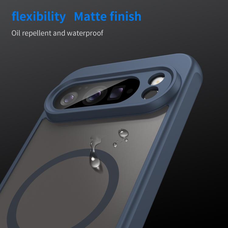 For Google Pixel 10 Pro Fan Dun Series TPU Hybrid PC Frosted Magsafe Phone Case(Blue) - Google Cases by buy2fix | Online Shopping UK | buy2fix