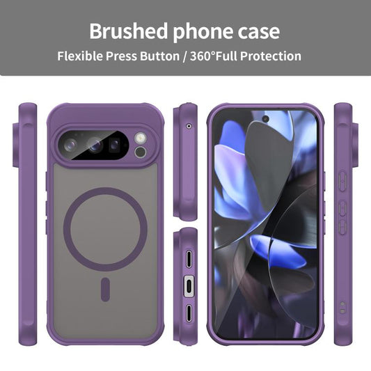 For Google Pixel 10 Pro Fan Dun Series TPU Hybrid PC Frosted Magsafe Phone Case(Purple) - Google Cases by buy2fix | Online Shopping UK | buy2fix