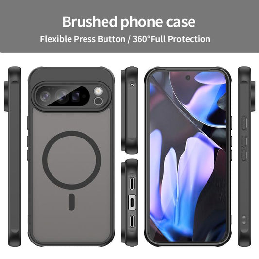 For Google Pixel 10 Pro XL Fan Dun Series TPU Hybrid PC Frosted Magsafe Phone Case(Black) - Google Cases by buy2fix | Online Shopping UK | buy2fix