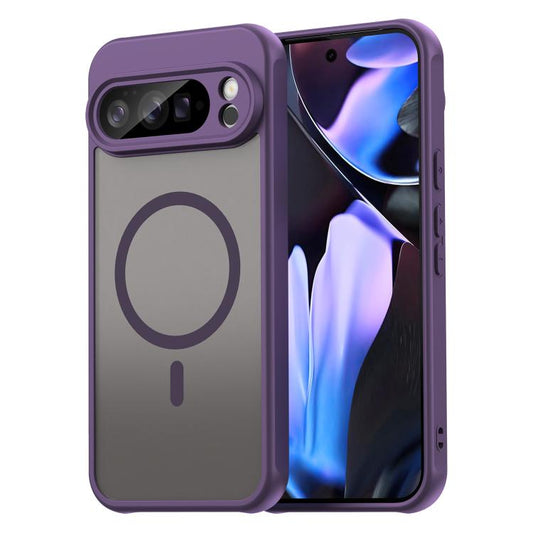 For Google Pixel 10 Pro XL Fan Dun Series TPU Hybrid PC Frosted Magsafe Phone Case(Purple) - Google Cases by buy2fix | Online Shopping UK | buy2fix